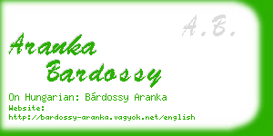 aranka bardossy business card